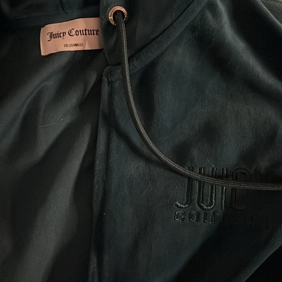 Dark Green Velour Juicy Zip Up - Picture 2 of 2